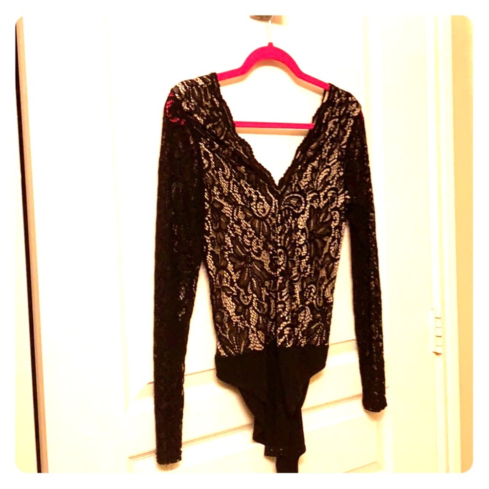 Express Long-sleeve Lace Body Suit